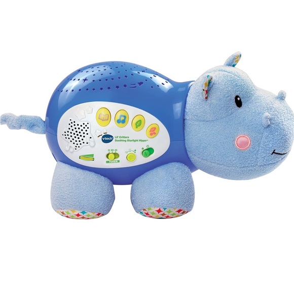 VTech Baby Lil' Critters Soothing Starlight Hippo, Blue - Picture 7 of 8